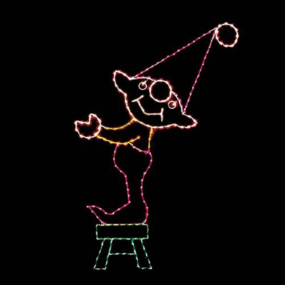 10' Elf On Stool, LED 1 10' Elf On Stool, LED