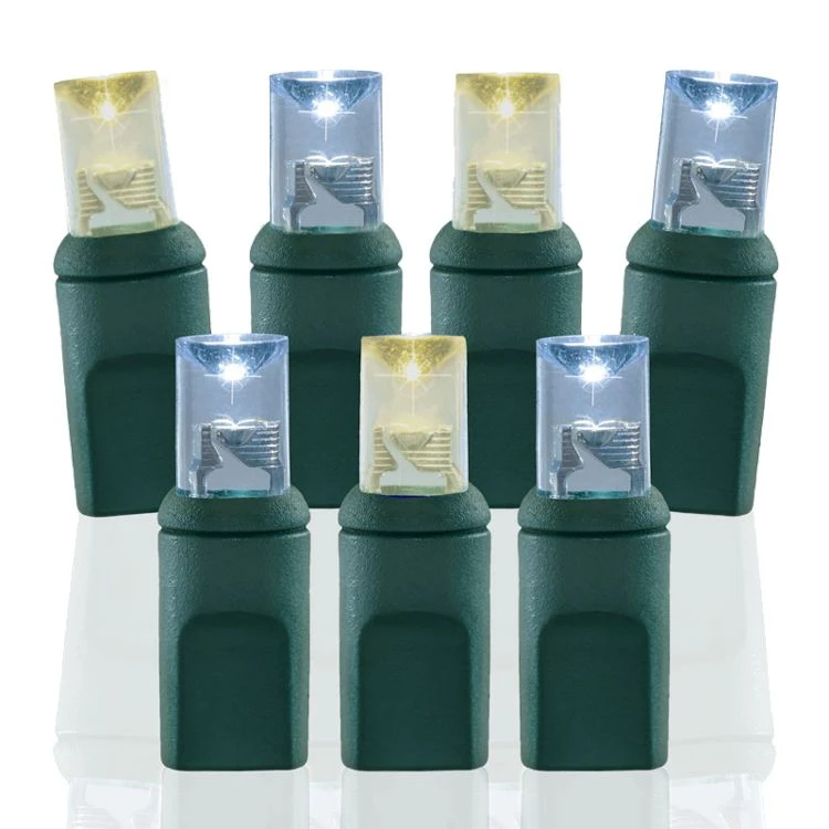 Wide Angle Conical - 6" Spacing, 50 Bulb, Grn Cord, UL Coaxial RY Plug - Full Wave - Warm White And Pure White 1 Wide Angle Conical - 6" Spacing, 50 Bulb, Grn Cord, UL Coaxial RY Plug - Full Wave - Warm White And Pure White