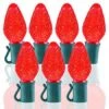 26 Light Red C7 LED Christmas Lights - 8" Spacing