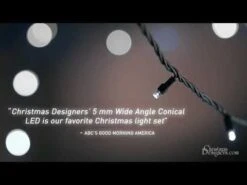 Twinkle Wide Angle Conical - 4" Spacing, 70 Bulb, Grn Cord, UL Coaxial RY Plug - Pure White -Twinkly Sales Shop hqdefault 8 31