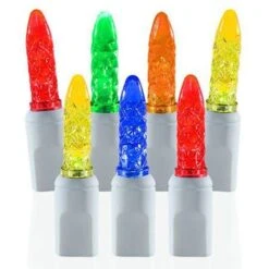 70 Light M5 Multi LED Christmas Lights - White Wire