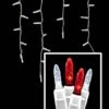 LED Icicle Lights - 70 Light Set - Pure White & Red