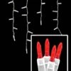LED Icicle Lights - 70 Light Set - Red