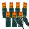 Wide Angle Conical - 4" Spacing, 100 Bulb, Grn Cord, UL Coaxial RY Plug - Full Wave - Amber/Orange