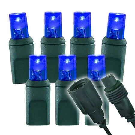 Wide Angle Conical - 4" Spacing, 100 Bulb, Grn Cord, UL Coaxial RY Plug - Full Wave - Blue 1 Wide Angle Conical - 4" Spacing, 100 Bulb, Grn Cord, UL Coaxial RY Plug - Full Wave - Blue