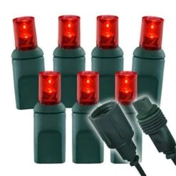 Wide Angle Conical - 4" Spacing, 70 Bulb, Grn Cord, UL Coaxial RY Plug - Full Wave - Red
