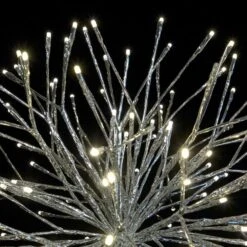 24" Silver Twinkle Starburst - Warm White LED Lights -Twinkly Sales Shop sl tsb 24 ww sl 2 1
