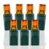 70 Light Amber/Orange 5 Mm Wide Angle Conical LED Christmas Lights